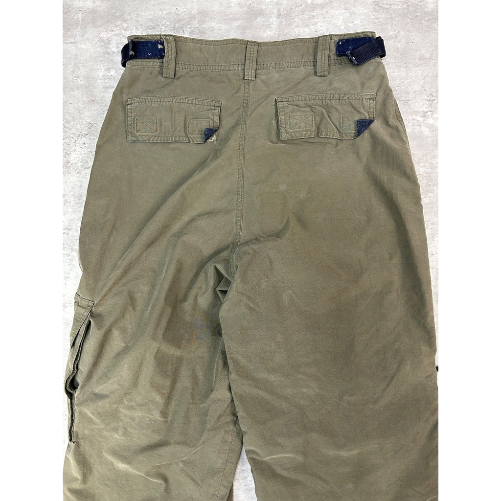 Vintage Y2K Carbon Nylon Utility Cargo Track Pants Size 29