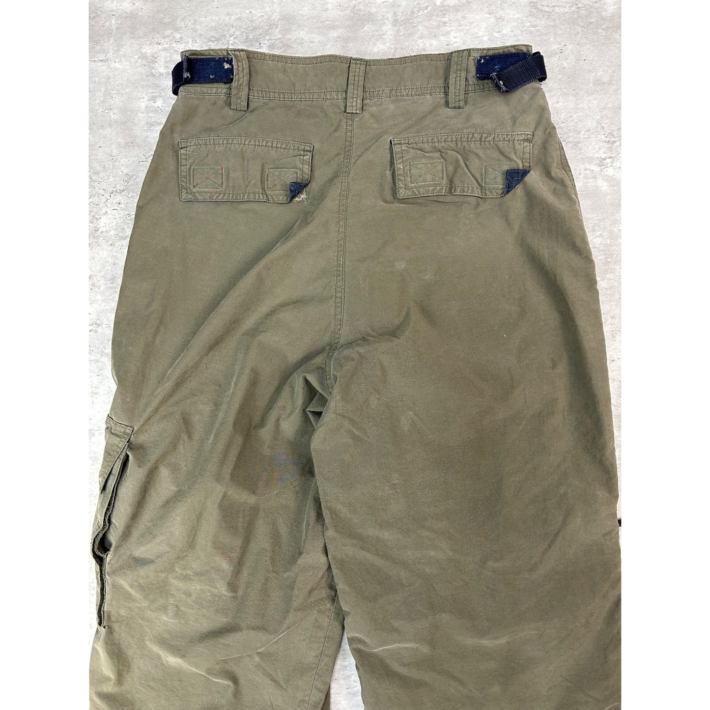 Vintage Y2K Carbon Nylon Utility Cargo Track Pants Size 29