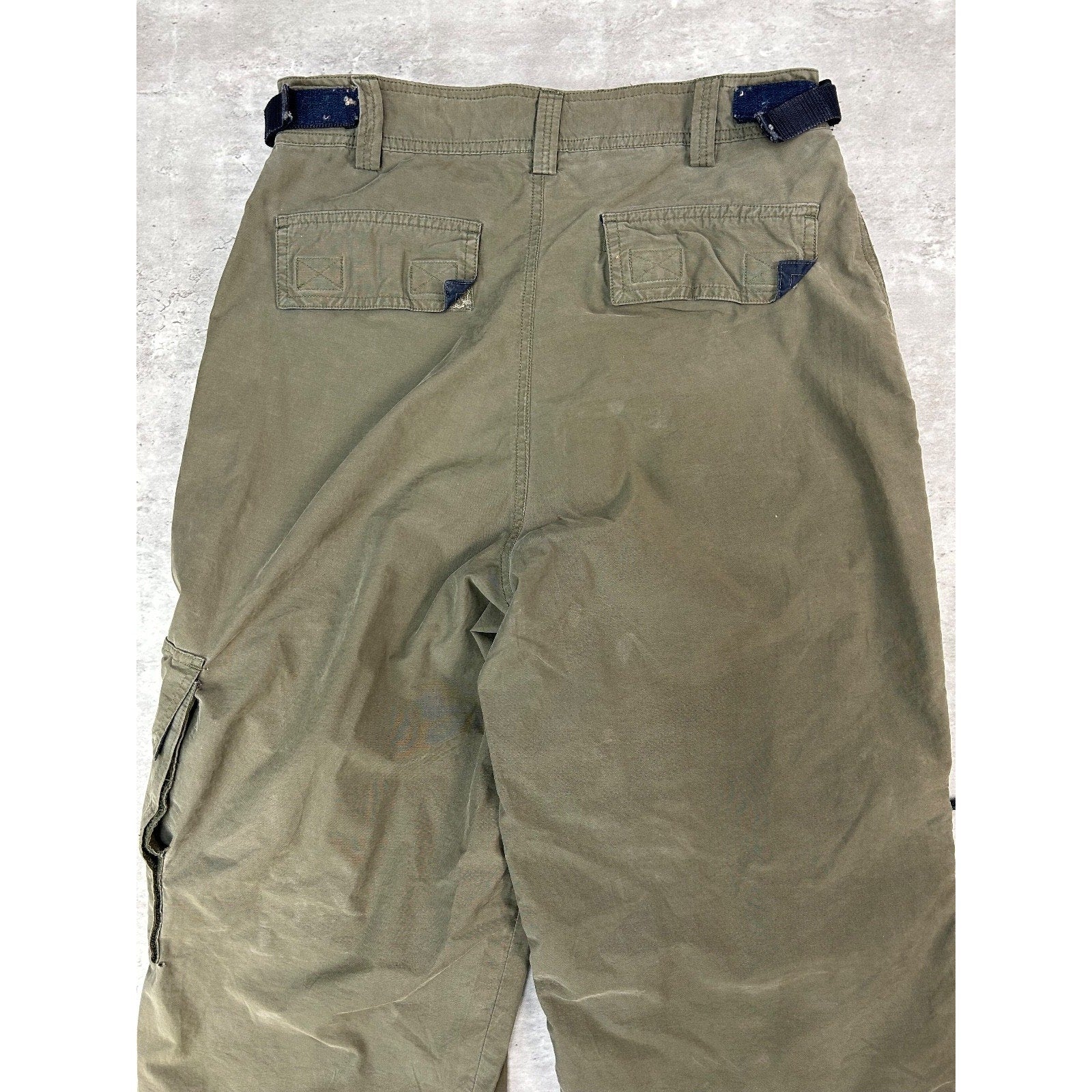 Vintage Y2K Carbon Nylon Utility Cargo Track Pants Size 29