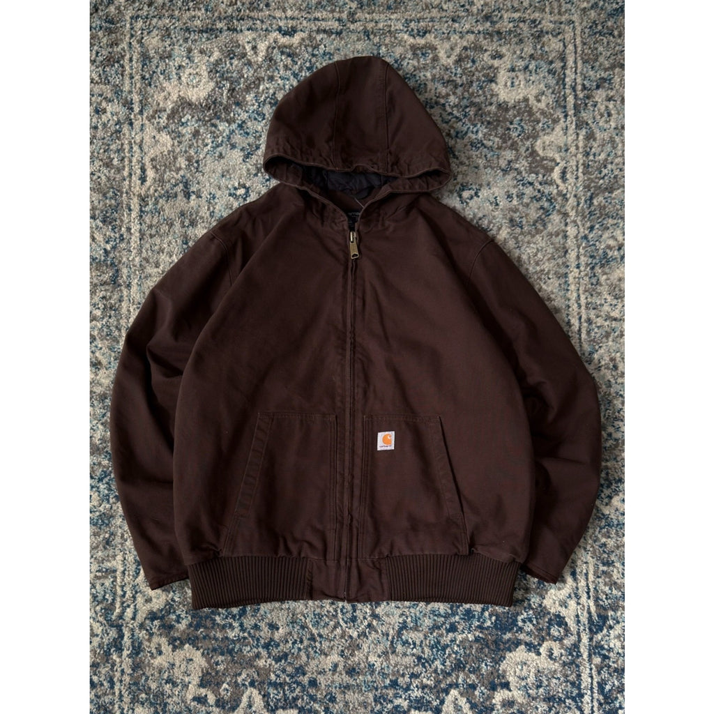 Vintage Carhartt Quilted Lined Canvas Workwear Active Bomber Jacket Sz XL J130-M