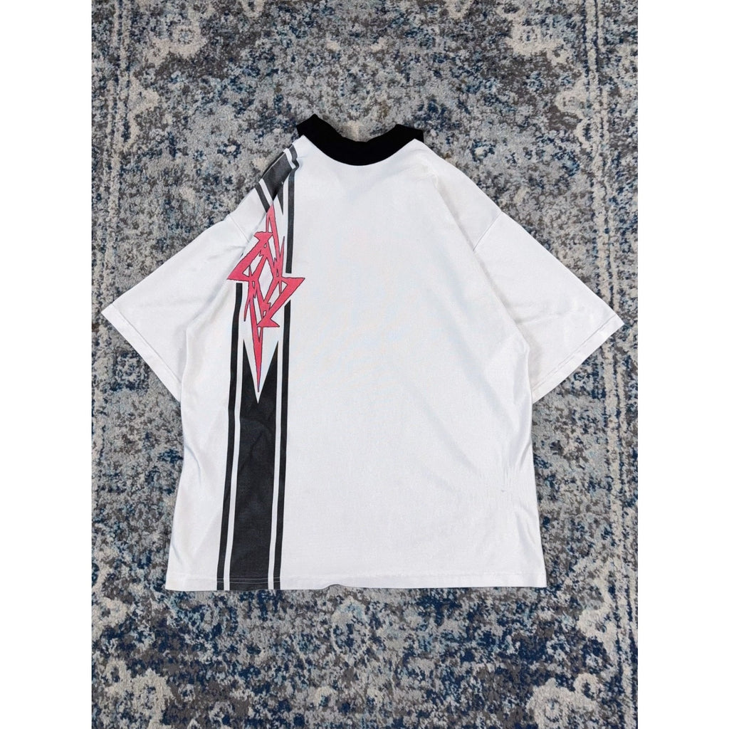 Vintage 90s Metallica Metal Band Spellout Collared Soccer Jersey Size XL