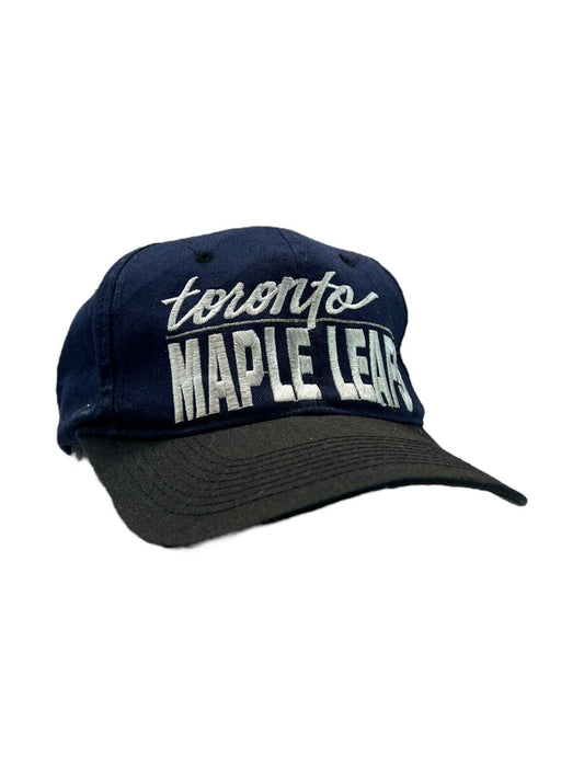 Vintage 90s Toronto Maple Leafs NHL Embroidered Spellout Snapback Hat OSFA