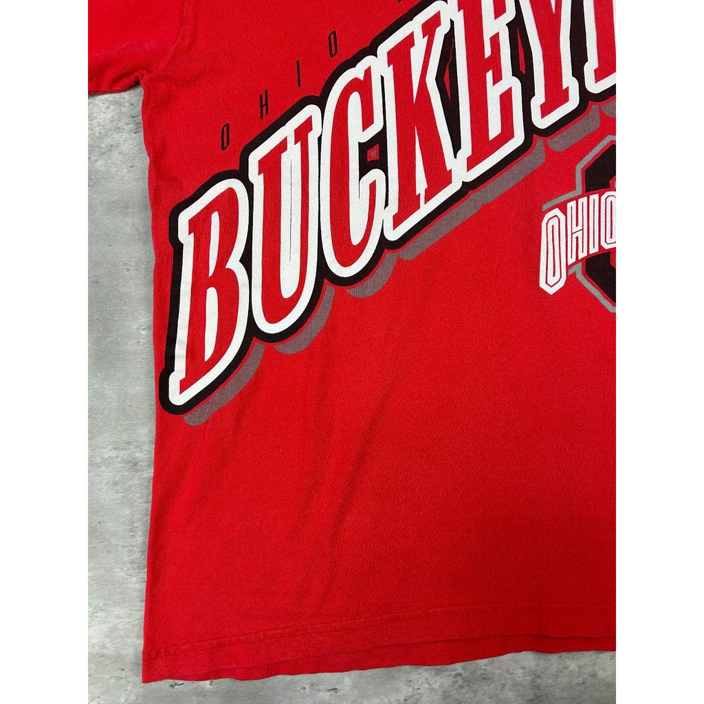 Vintage 90s Ohio State Buckeyes NCAA Collegiate Spellout T-Shirt Size Large