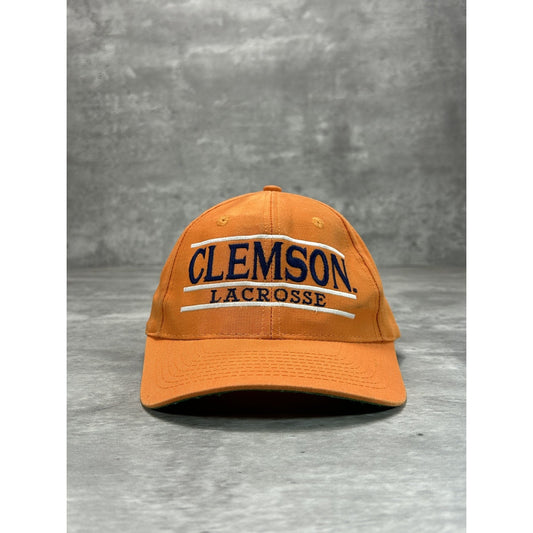 Vintage 90s Clemson Tigers Lacrosse NCAA Embroidered Spellout Snapback Hat OSFA