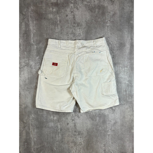 Vintage Dickies Canvas Workwear Painter Shorts Size 36 White