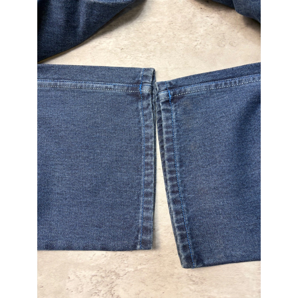 Vintage Y2K Makaveli Tupac Graphic Gothic Script Dark Wash Denim Pants