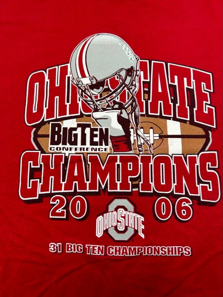 2006 Ohio State Buckeyes NCAA Football Big Ten Champs Graphic T-Shirt Size 2XL