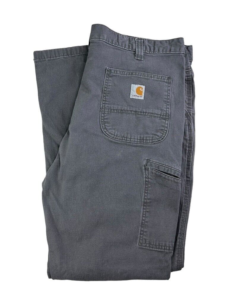 Carhartt Relaxed Fit Canvas Workwear Carpenter Pants Size 38 Gray