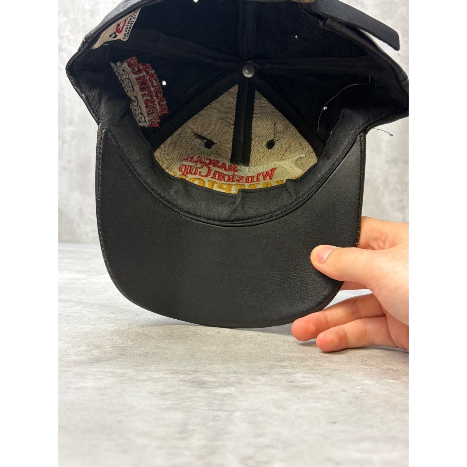 Vintage 1994 Dale Earnhardt 7x Winston Cup Champ Leather Strapback Hat OSFA
