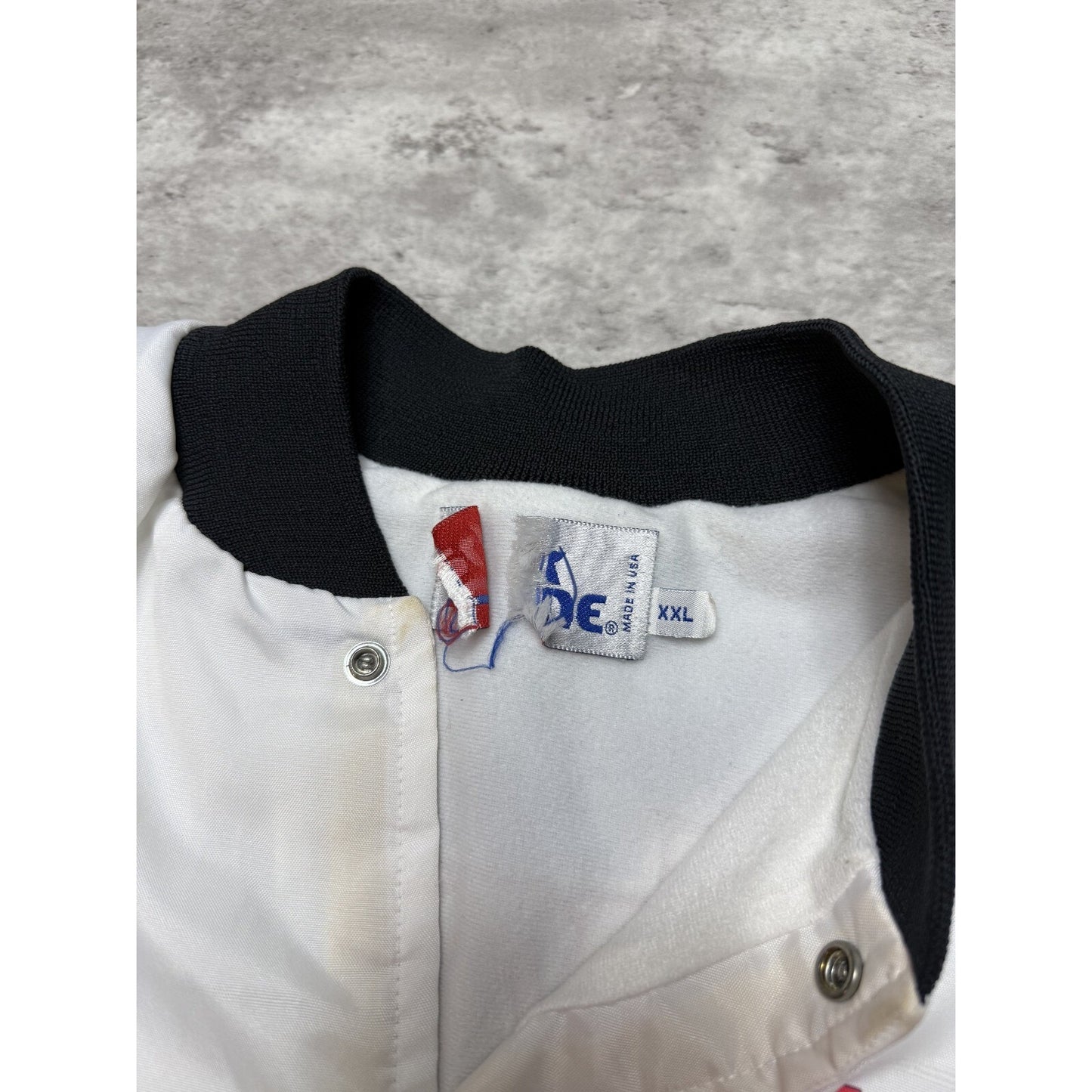 Vintage 90s Budweiser Racing Nascar Chalk Line Bomber Jacket Size 2XL