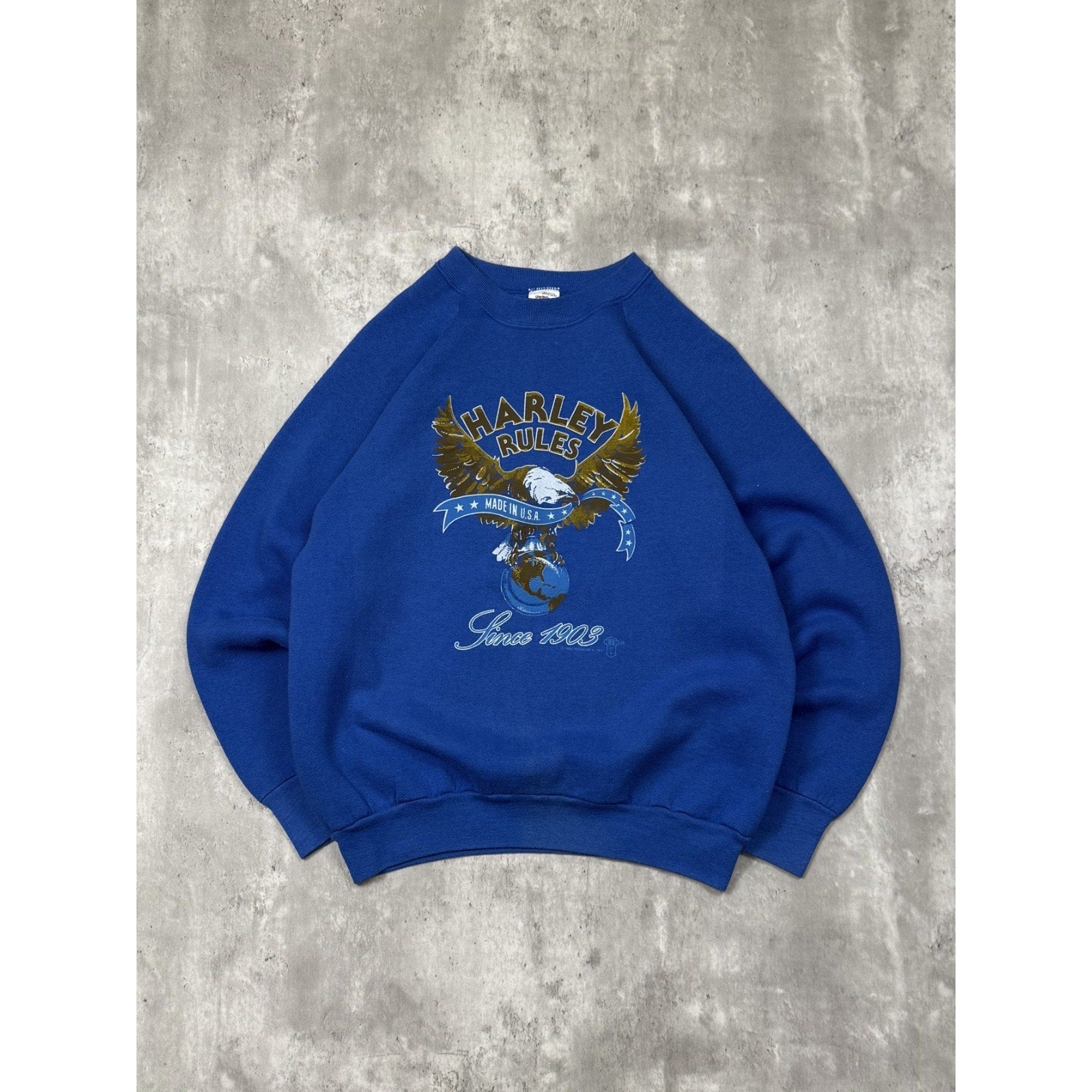 Vintage 1987 Harley Davidson Eagle Graphic Made In USA Sweatshirt Size Large
