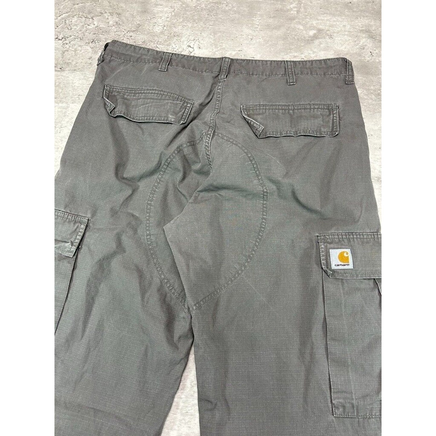 Carhartt WIP Ripstop Canvas Workwear Cargo Pants Size 37 Gray