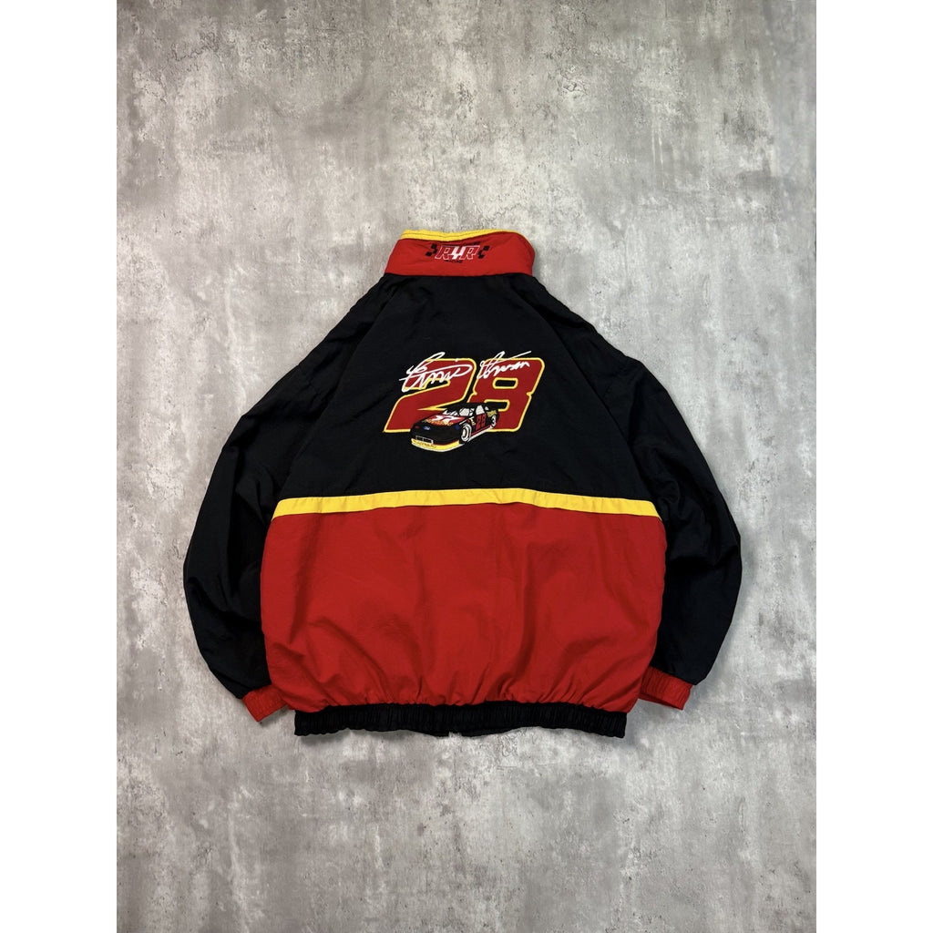 Vintage 90s Ernie Irvan #28 Nascar Texaco Racing Windbreaker Jacket Size Large