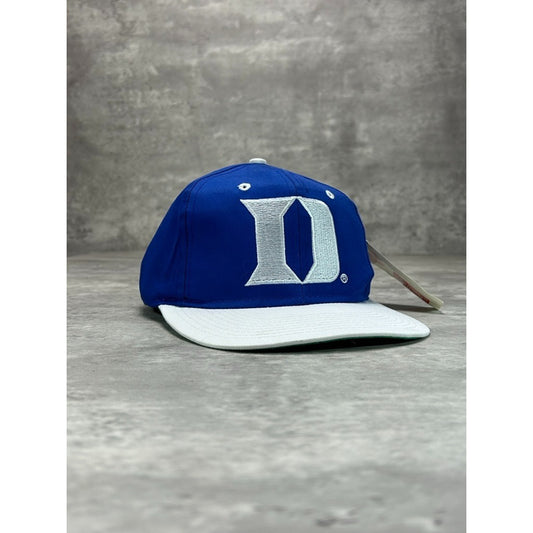 Vintage 90s Duke Blue Devils NCAA Embroidered Logo Two Tone Snapback Hat OSFA