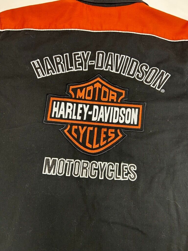 Harley Davidson Short Sleeve Double Pocket Mechanic Button Up Shirt Size 2XL