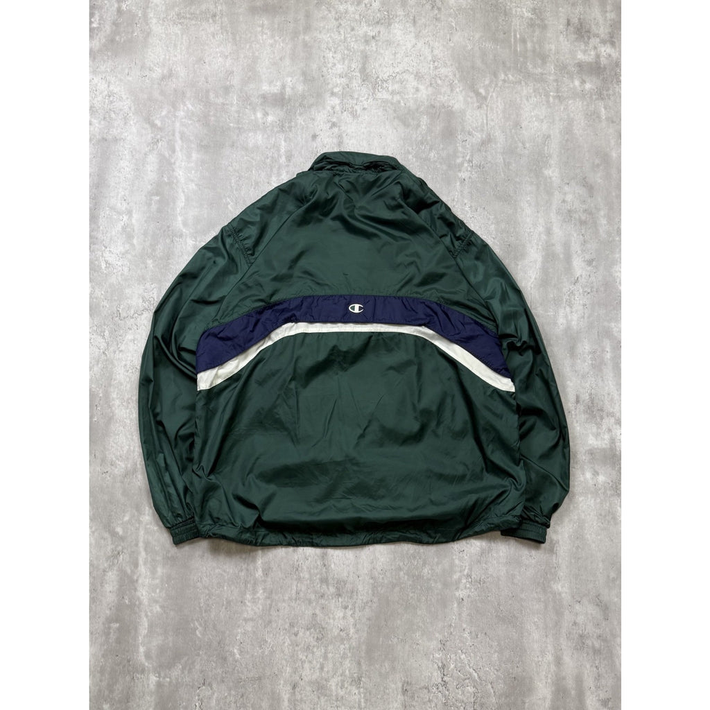 Vintage 90s Champion Embroidered Spellout 1/2 Zip Windbreaker Jacket Size Large