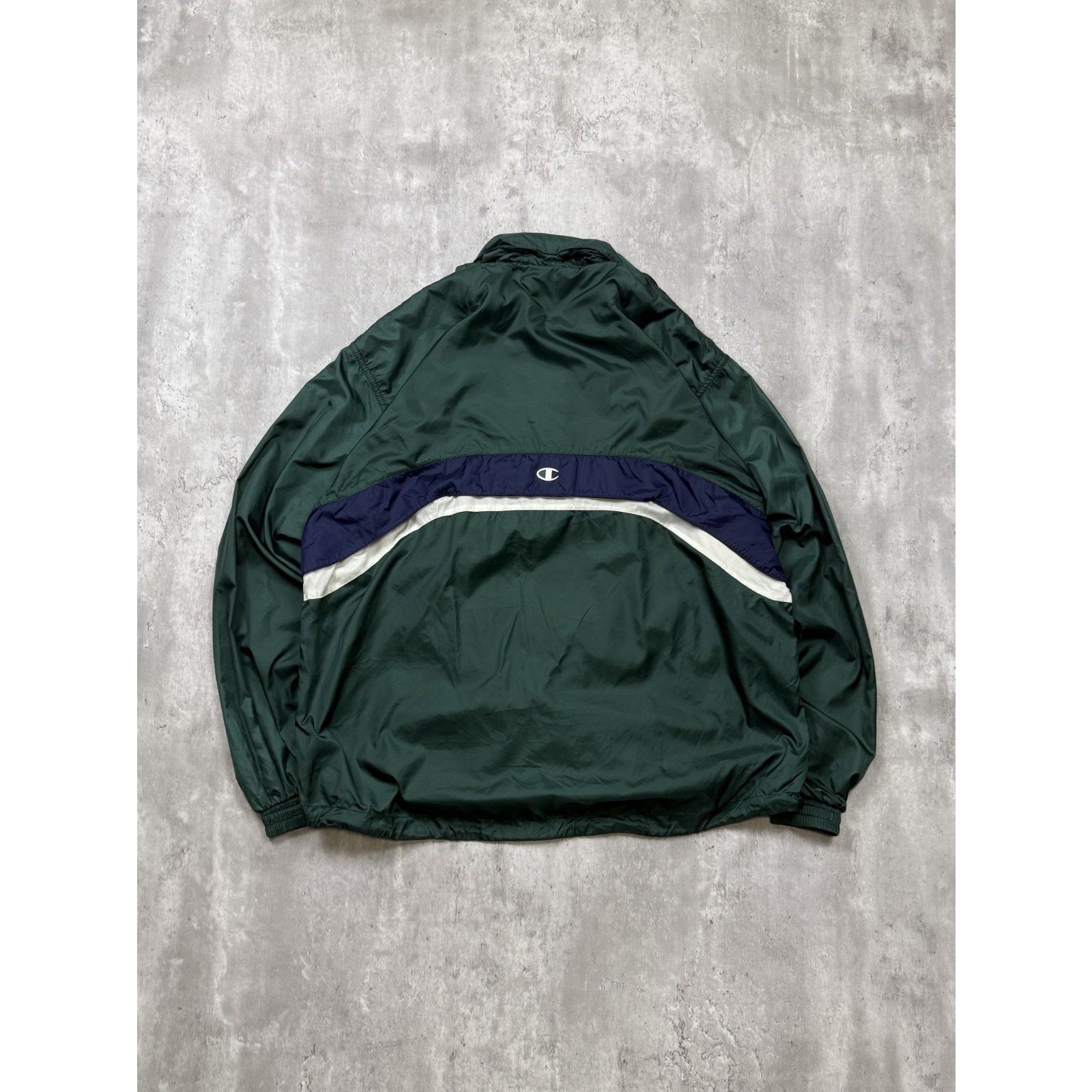 Vintage 90s Champion Embroidered Spellout 1/2 Zip Windbreaker Jacket Size Large