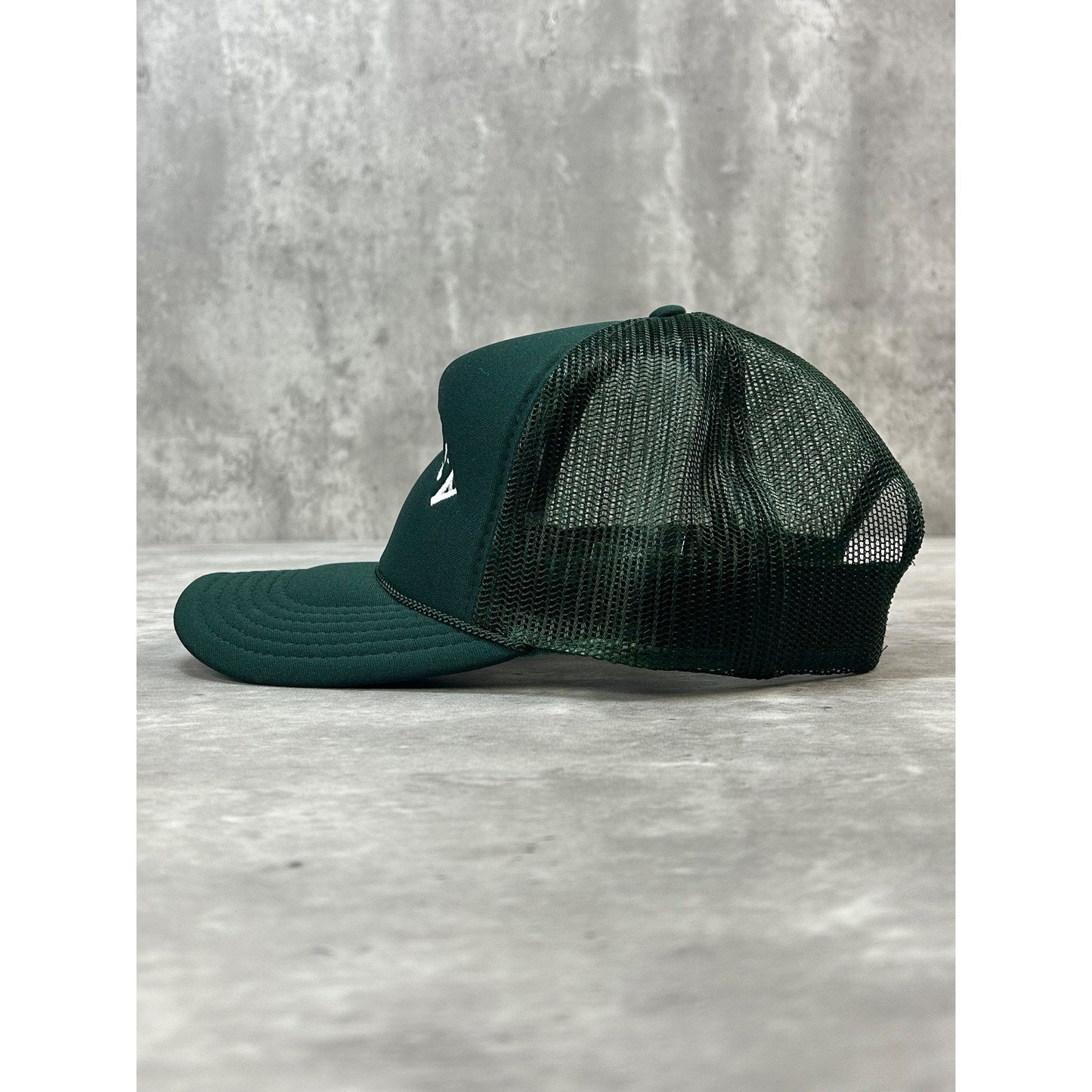Ashville Upside Down Embroidered Spellout Trucker Snapback Hat OSFA Green