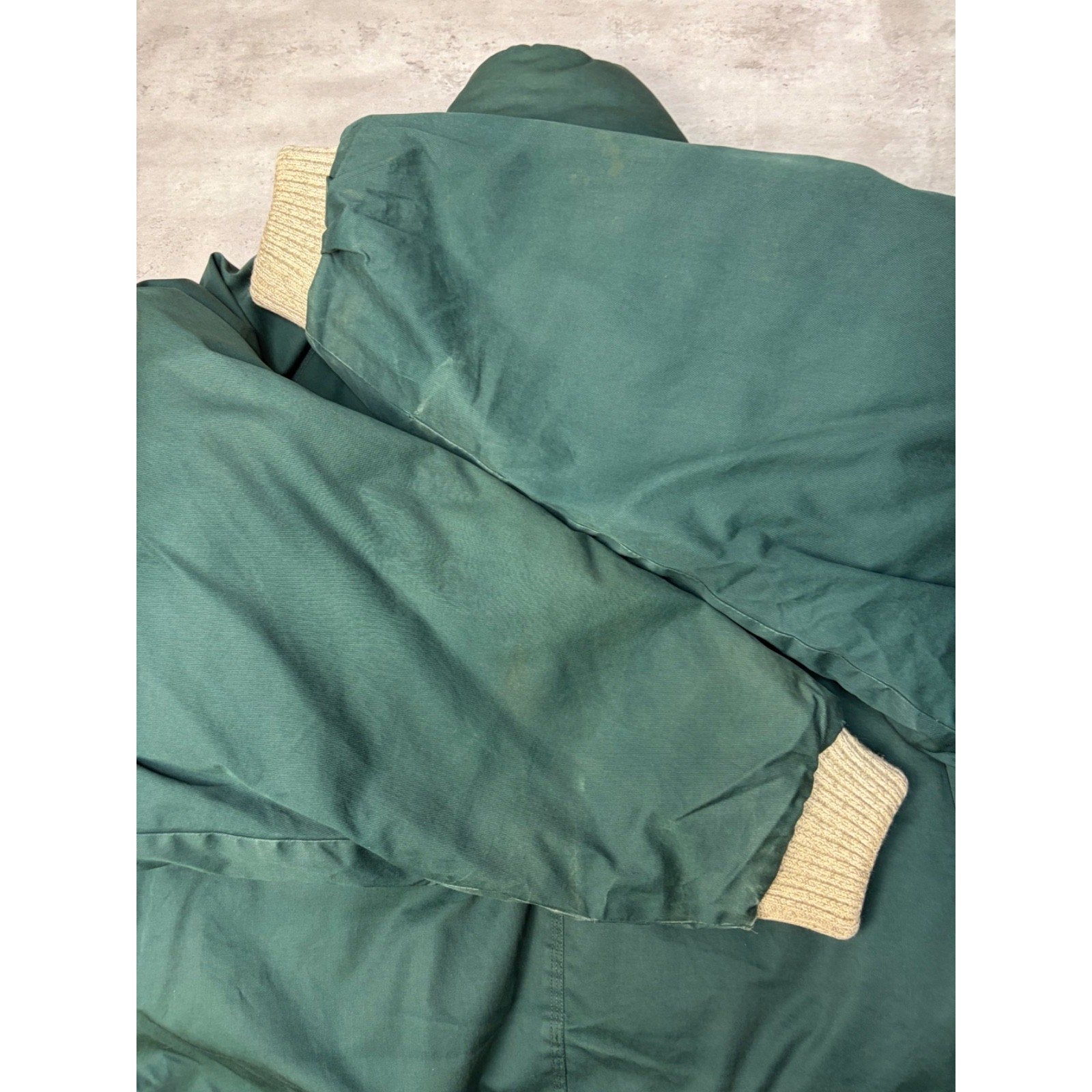 Vintage Nautica Leather Patch Insulated Full Zip BomberJacket Size Large