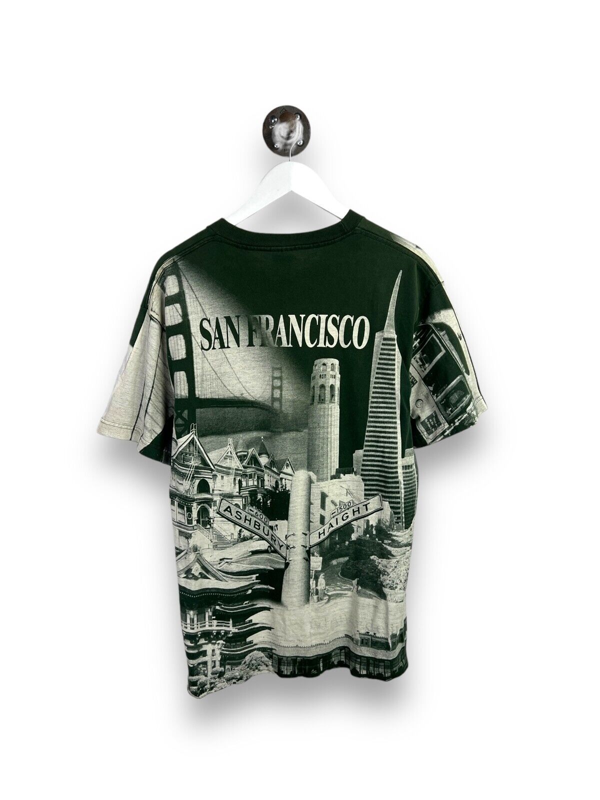 Vintage 90s San Fransisco Graphic Destination AOP Graphic T-Shirt Size Large