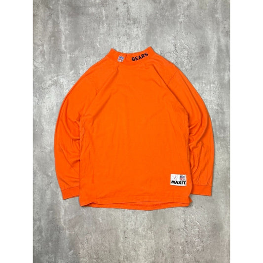 Vintage 90s Chicago Bears NFL Maxit Mock Neck Long Sleeve T-Shirt Size Large