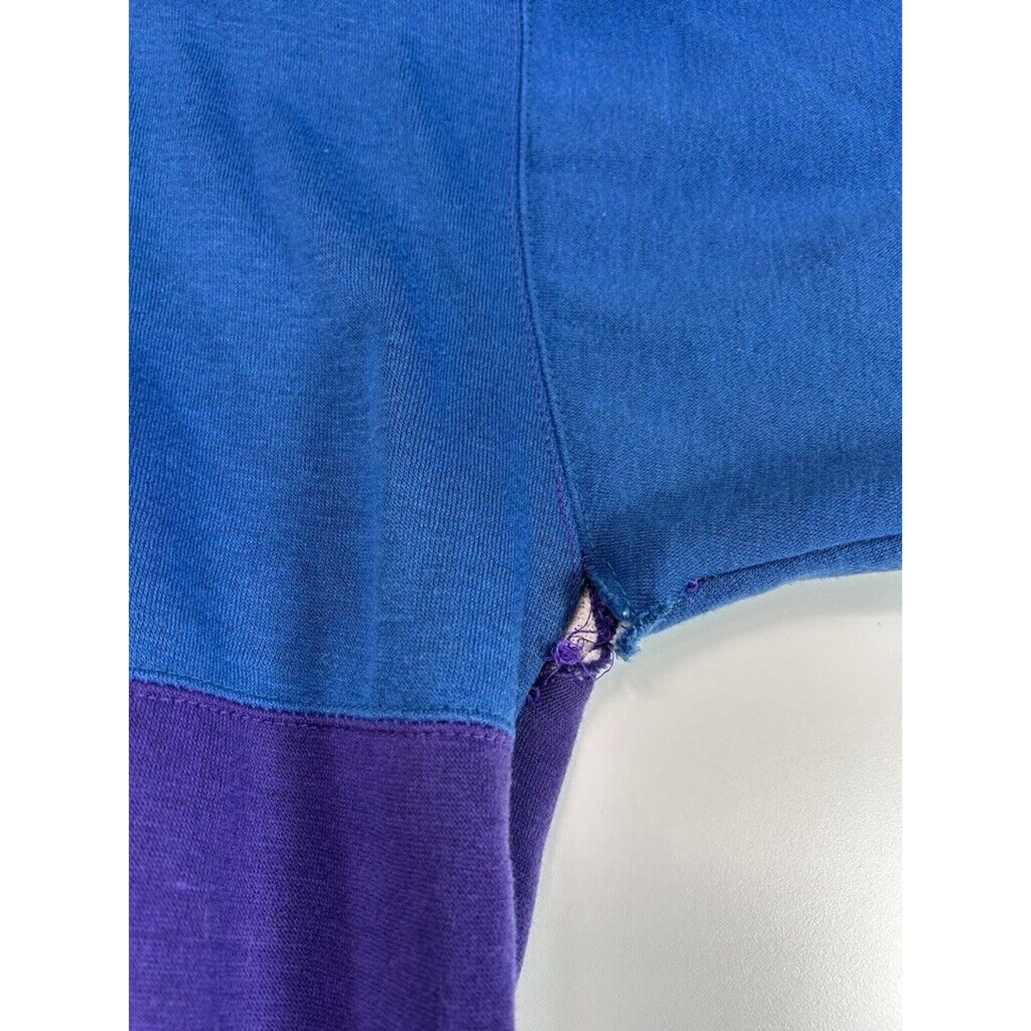 Vintage Thermal Lined Colour Block Hooded Sweatshirt Size XL