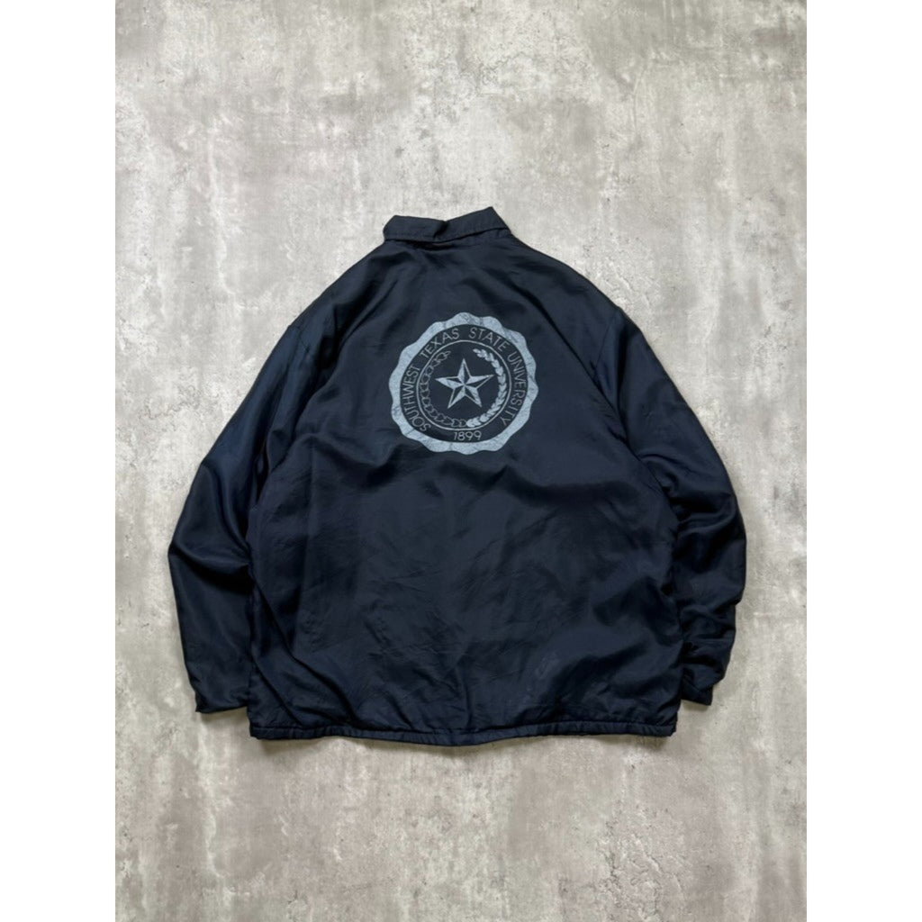 Vintage 1970s Towncraft Nylon Navy Blue Coaches Jacket Size XL