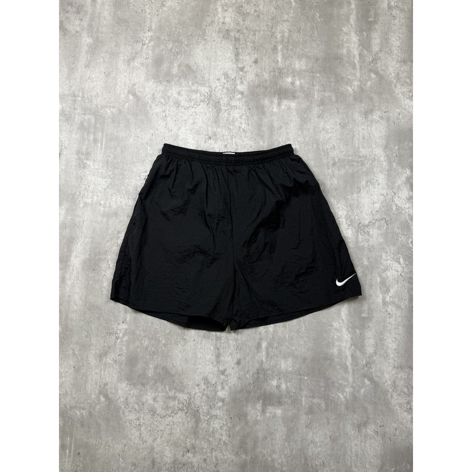 Vintage Nike Embroidered Swoosh Graphic Spellout Nylon Splash Shorts Size XL