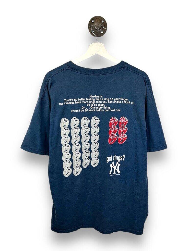 Vintage 2005 New York Yankees MLB Got Rings? Graphic Comedy T-Shirt Size Large