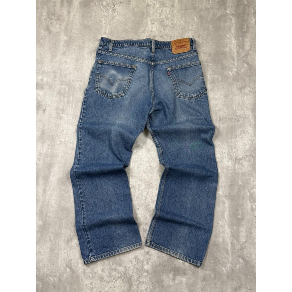 Vintage Levis 517 Red Tab Boot Cut Medium Wash Denim Pants Size 35