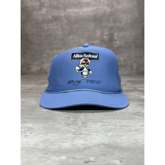 Vintage 80s/90s Alka-Seltzer Racing Team NASCAR Trucker Snapback Hat OSFA