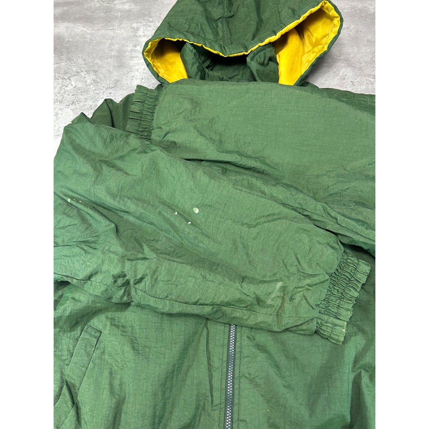 Vintage 90s Green Bay Packers NFL Full Zip Insulated Hooded Jacket Size Large