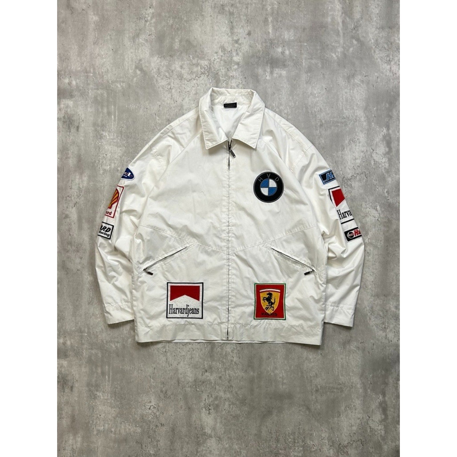 Vintage 90s BMW HVD Formula 1 Racing Coaches Jacket Size XL