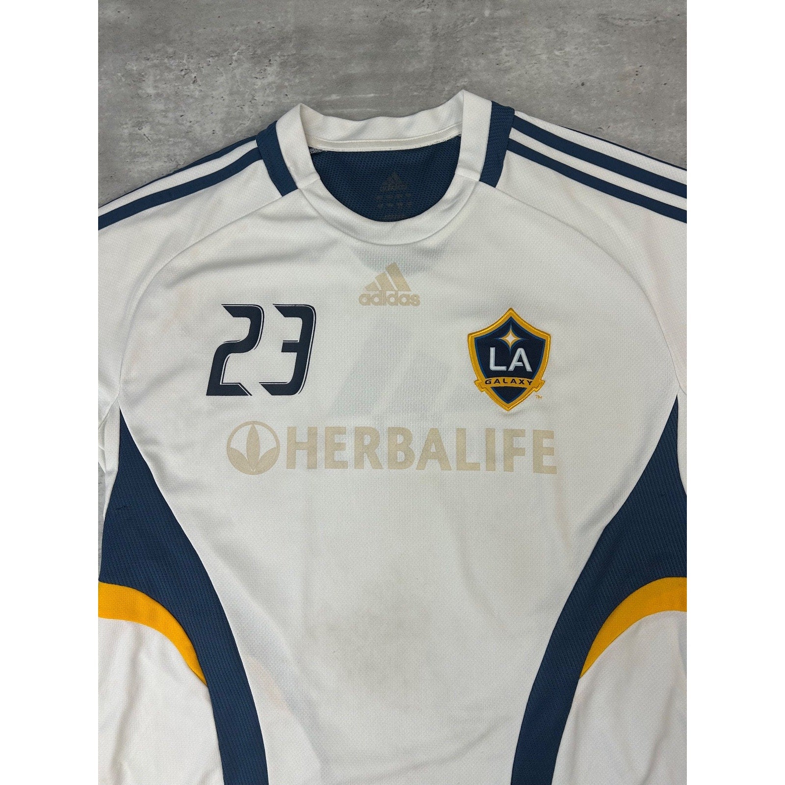 Vintage David Beckham #23 LA Galaxy MLS Retro Adidas Soccer Jersey Size Large