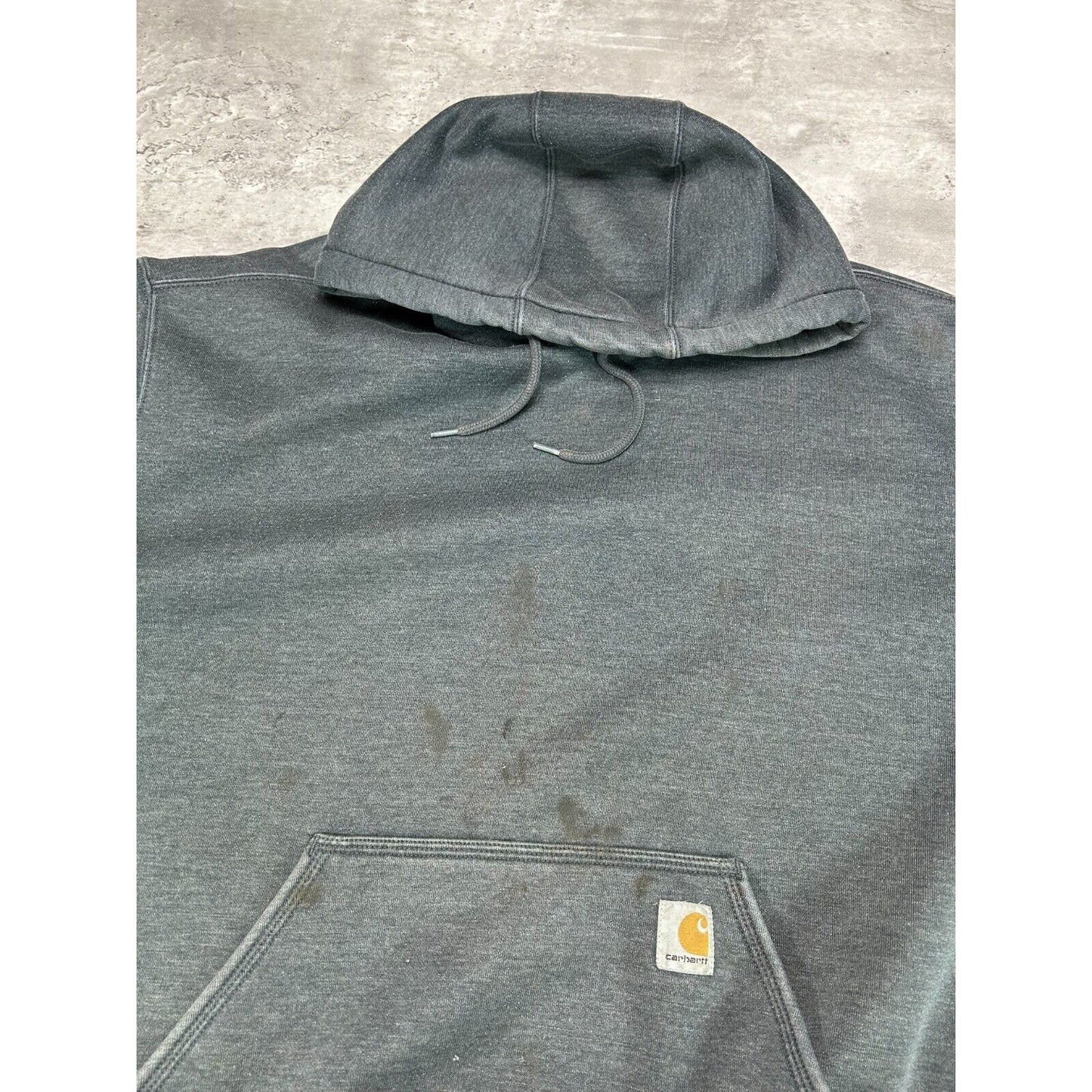 Carhartt Thermal Lined Embroidered Patch Hooded Workwear Sweatshirt Size 2XL