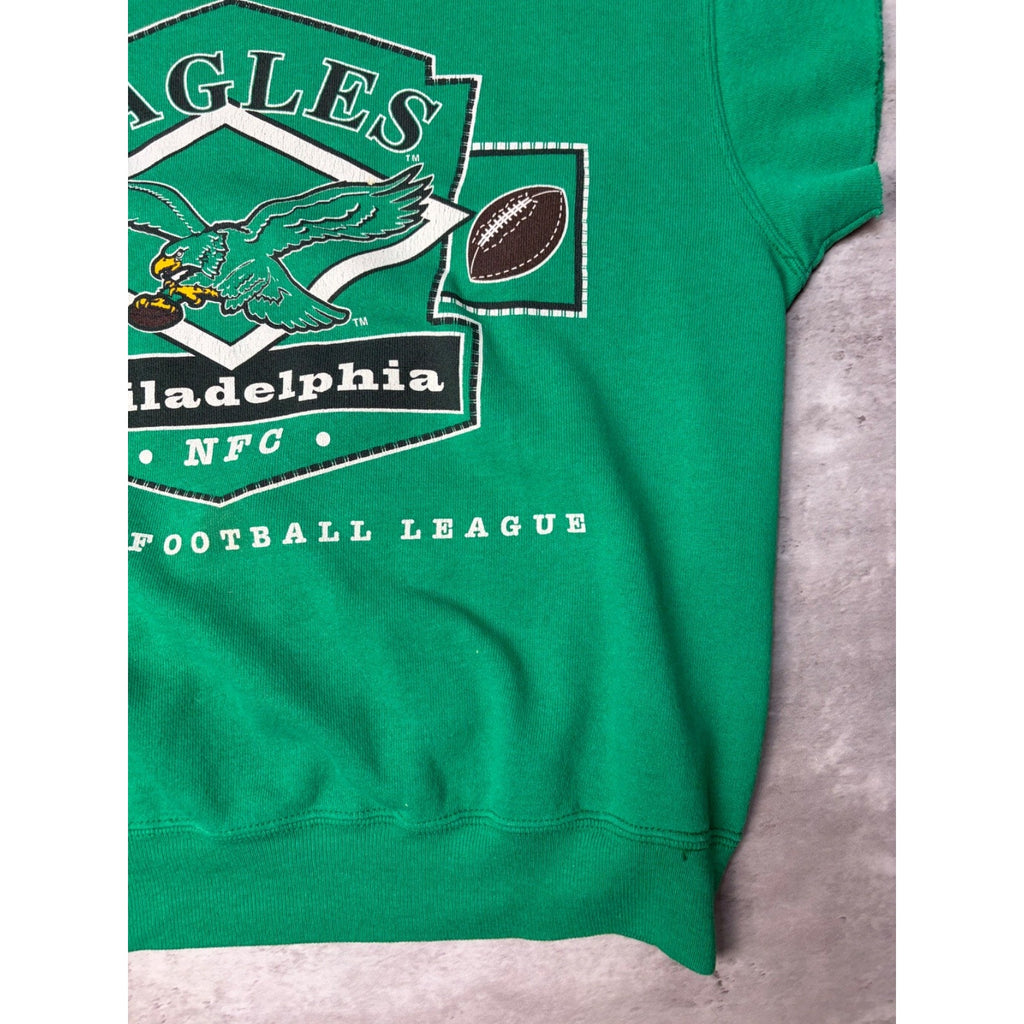 Vintage 90s Philadelphia Eagles Spellout Graphic Football Sweatshirt Size Medium