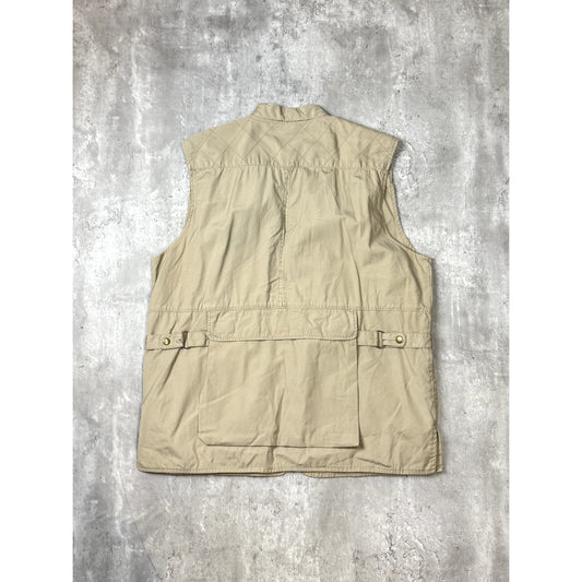Vintage Woolrich Multi Pocket Full Zip Fishing Jacket Size Large Beige