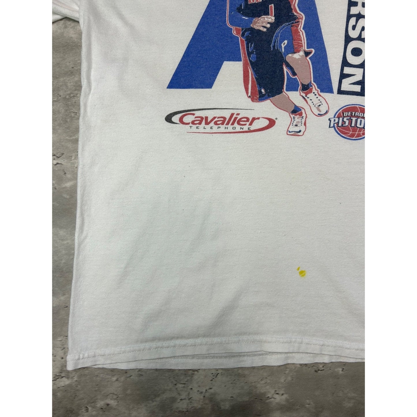 Vintage Allen Iverson #1 Detroit Pistons NBA Player Graphic T-Shirt Size Large