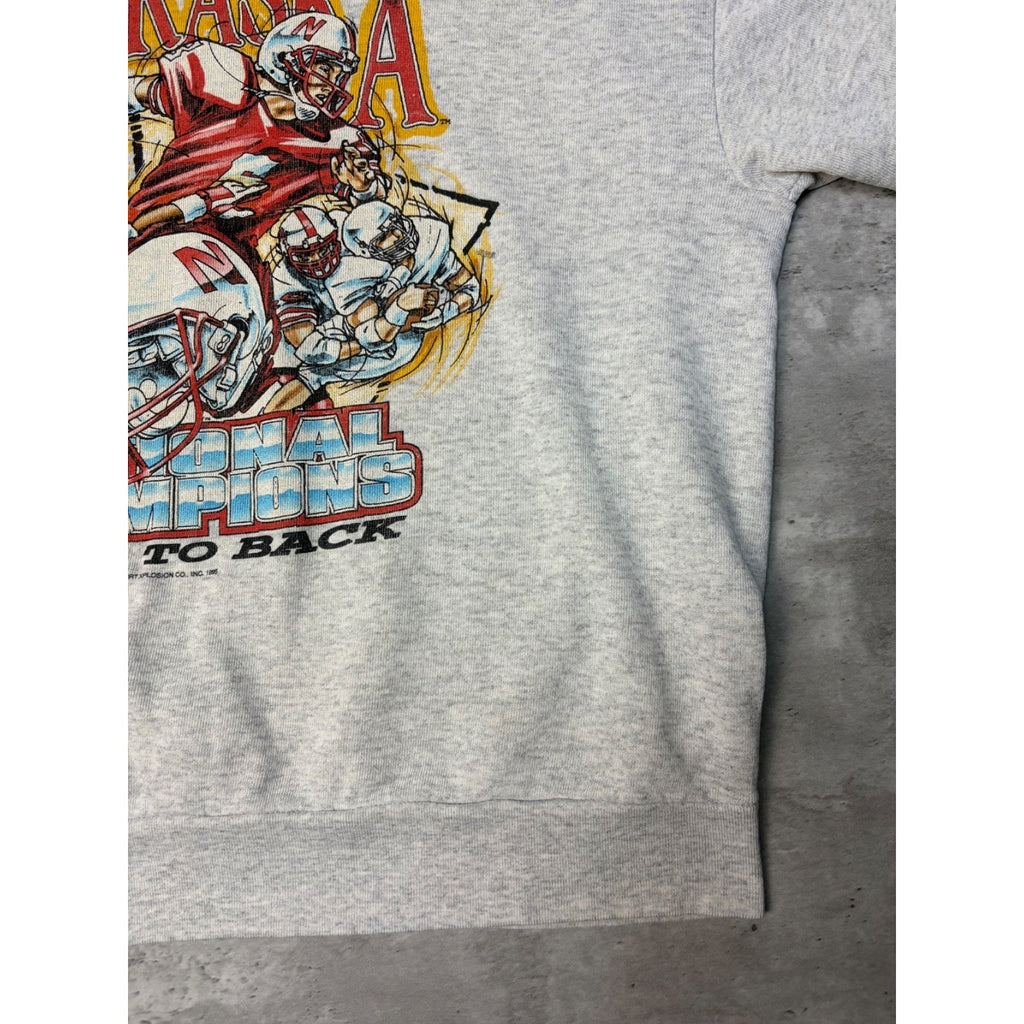 1995 Nebraska Cornhuskers NCAA Back 2 Back National Champs Sweatshirt Size XL