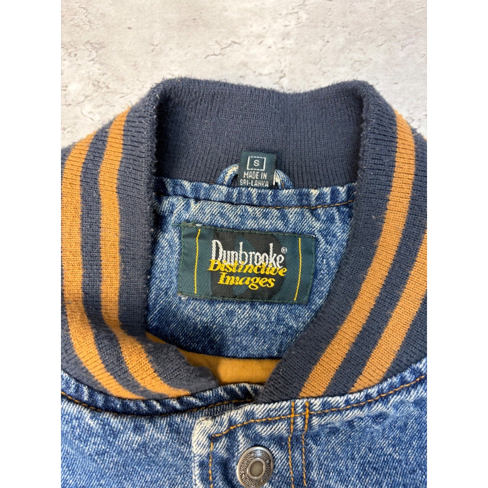 Vintage Kellogg's Racing Team Embroidered Logo Denim Varsity Jacket Size Small