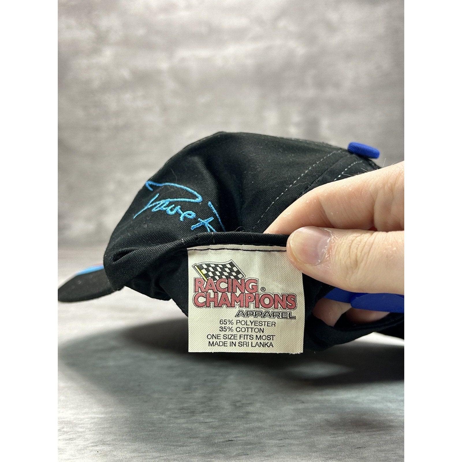 Vintage 90s Dave Blaney #93 Nascar Embroidered Flag Print Snapback Hat OSFA
