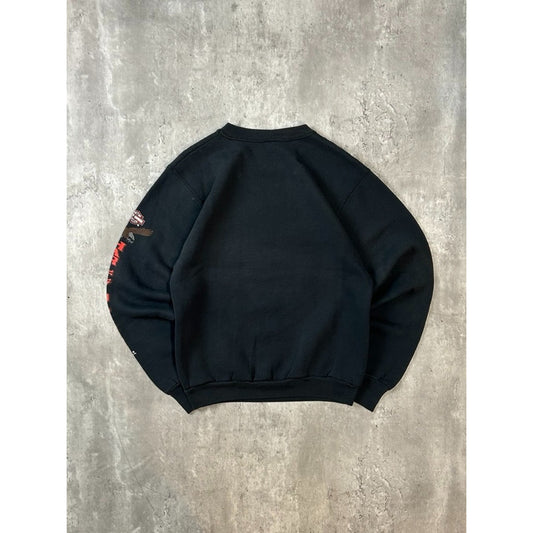 Vintage 80s Harley Davidson Bald Eagle Spellout Graphic Sweatshirt Size Small
