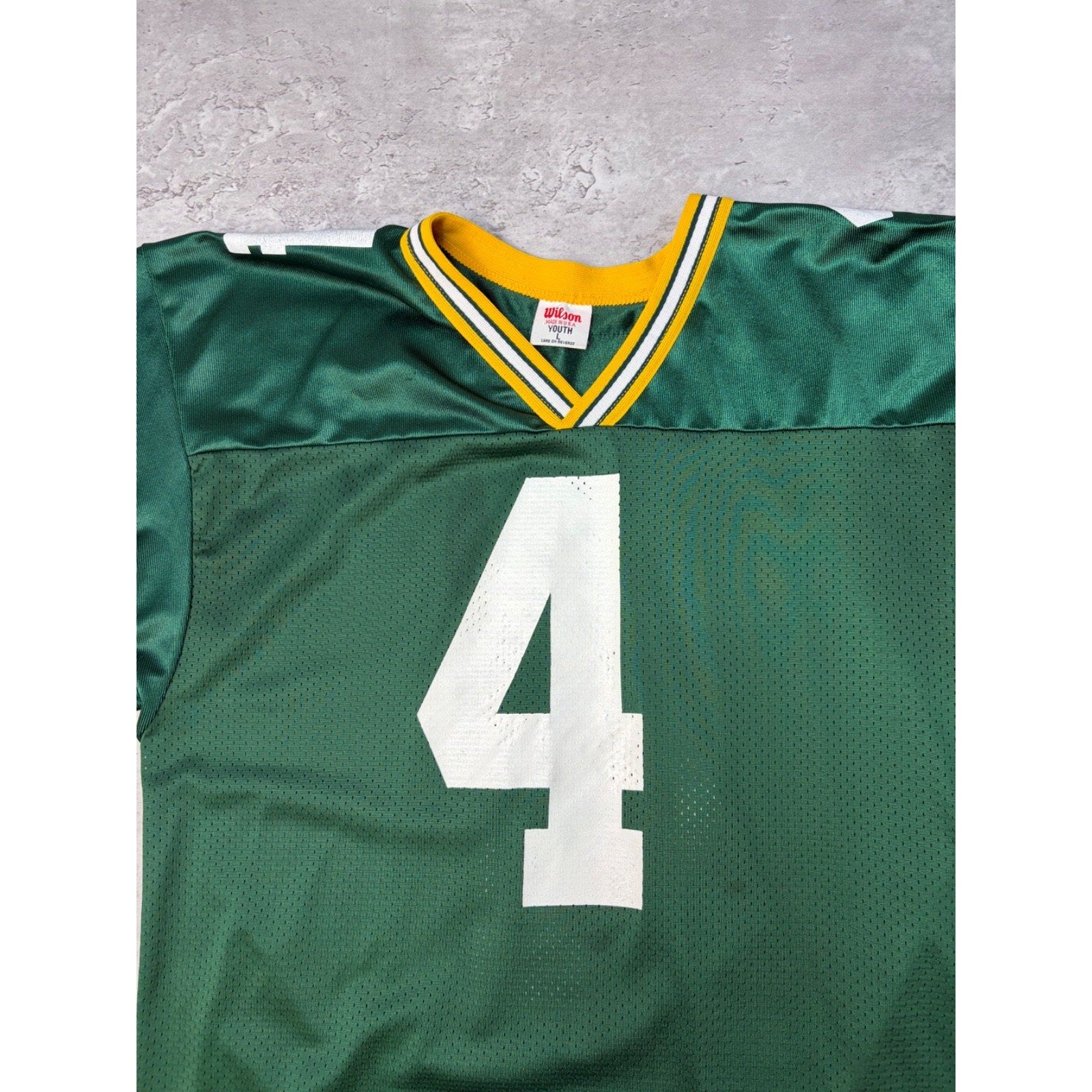 Vintage Brett Favre #4 Green Bay Packers NFL Football Jersey Size Large YOUTH