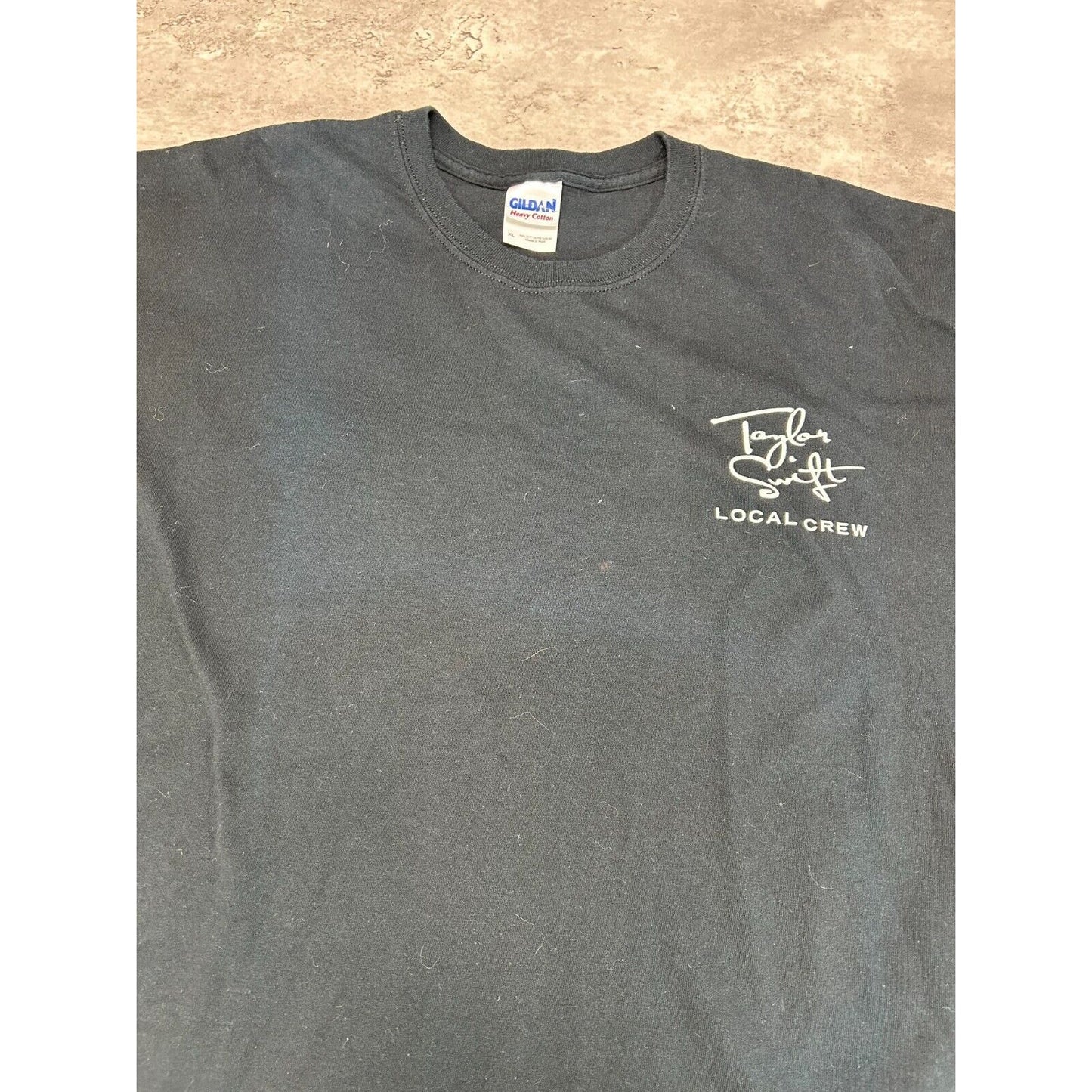 2010 Taylor Swift Fearless Country Music Tour Crew Graphic T-Shirt Size XL Black