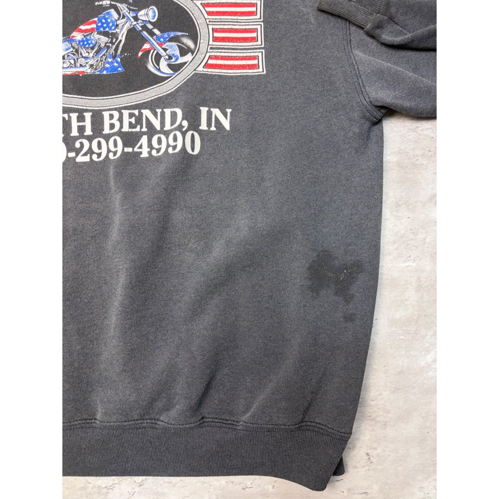 Vintage 2001 Freedom Cycle Inc Flame Graphic Hooded Sweatshirt Size XL