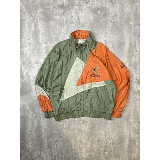 Vintage 90s Miami Hurricanes NCAA Embroidered Full Zip Windbreaker Jacket Large