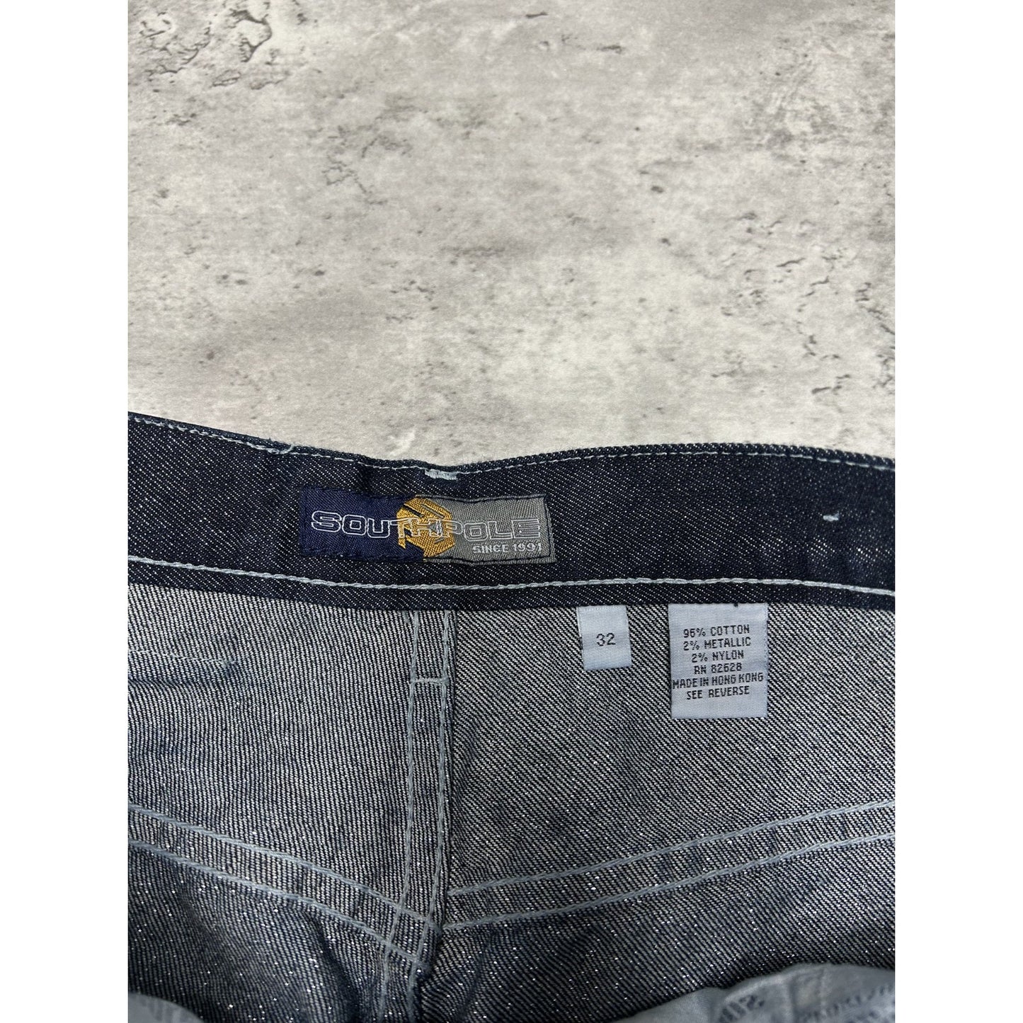 Vintage Y2K Southpole Dark Wash Sparkle Denim Workwear Style Carpenter Pants 31