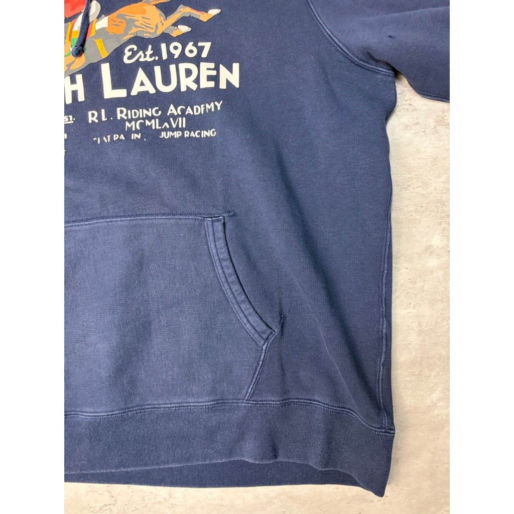 Polo Ralph Lauren Pony Graphic Spellout Pullover Hooded Sweatshirt Size 2XL