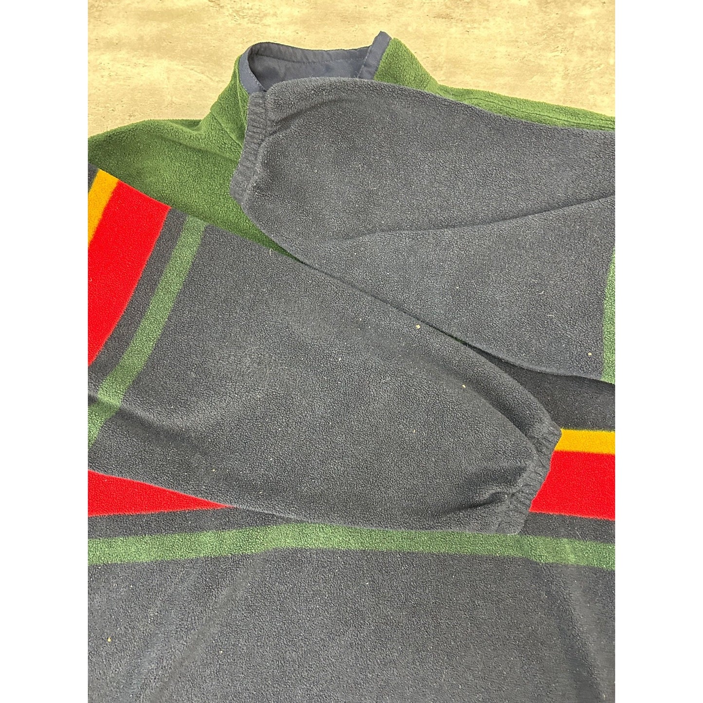 Vintage Trader Bay Striped 3/4 Zip Fleece Sweatshirt Size Large