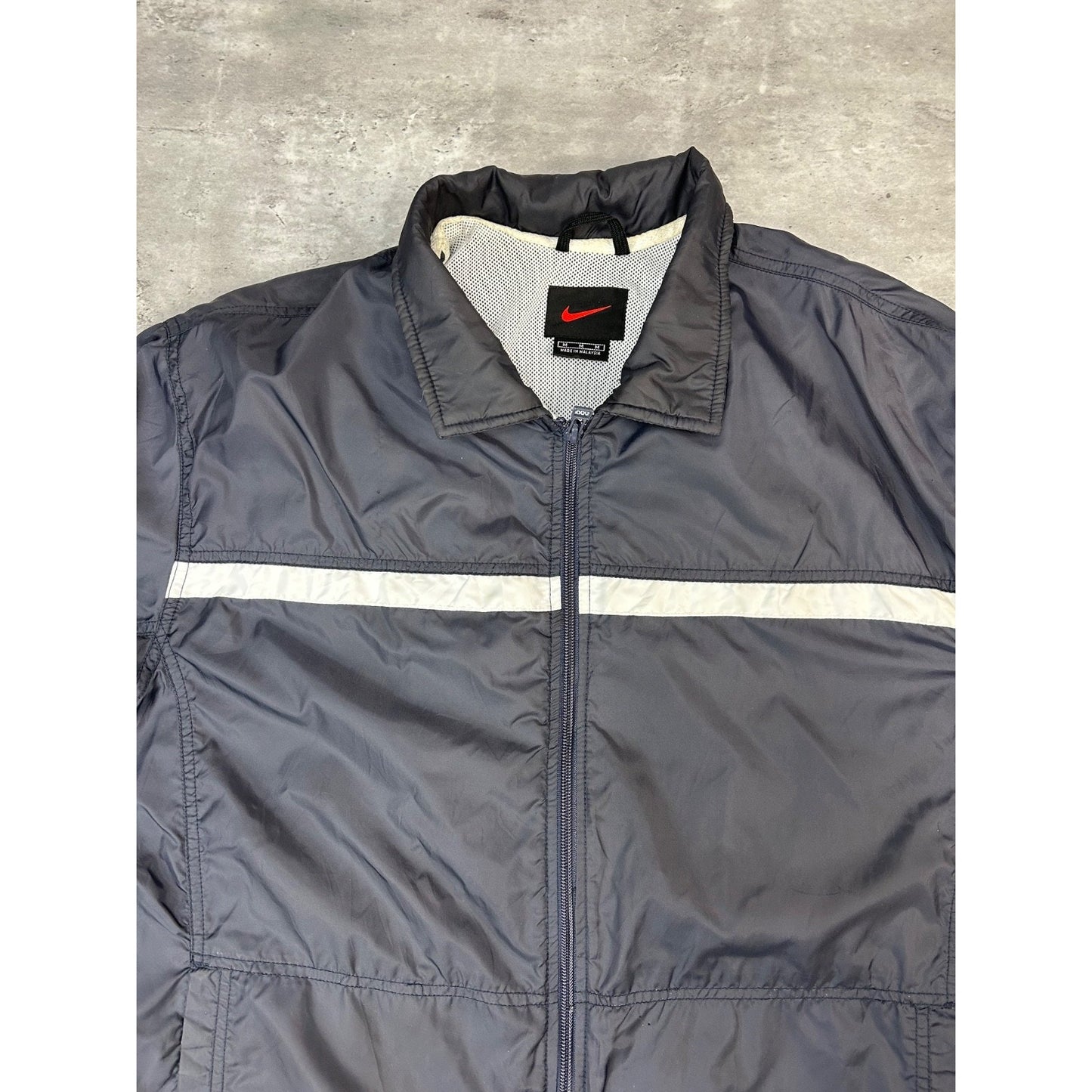 Vintage 2000s Nike Embroidered Swoosh Nylon Full Zip Windbreaker Jacket Medium